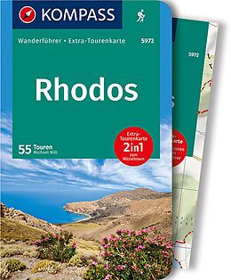 Kartonierter Einband KOMPASS Wanderführer Rhodos, 55 Touren mit Extra-Tourenkarte von Michael Will