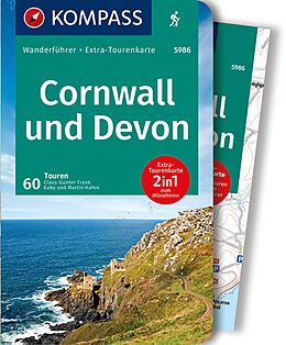 Kartonierter Einband KOMPASS Wanderführer Cornwall und Devon, 60 Touren mit Extra-Tourenkarte von Dr. Claus-Günther Frank, Gaby und Martin Hafen