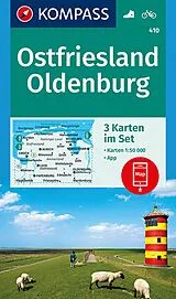 gefaltete (Land)Karte KOMPASS Wanderkarten-Set 410 Ostfriesland, Oldenburg (3 Karten) 1:50.000 von 