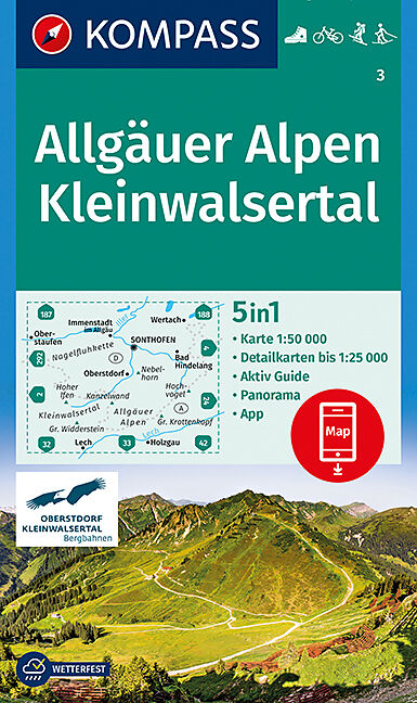 KOMPASS Wanderkarte Allgäuer Alpen, Kleinwalsertal