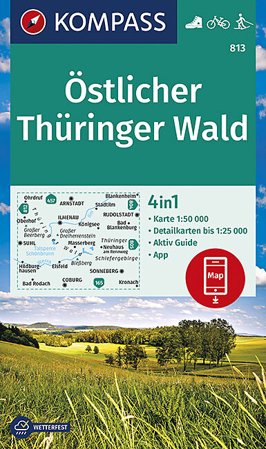 KOMPASS Wanderkarte Östlicher Thüringer Wald