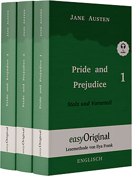 Fester Einband Pride and Prejudice / Stolz und Vorurteil - Teile 1-3 Hardcover (Buch + 3 MP3 Audio-CD) - Lesemethode von Ilya Frank - Zweisprachige Ausgabe Englisch-Deutsch von Jane Austen