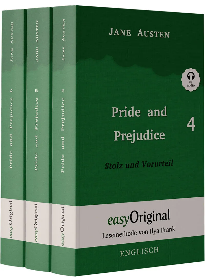 Pride and Prejudice / Stolz und Vorurteil - Teile 4-6 Hardcover (Buch + 3 MP3 Audio-CD) - Lesemethode von Ilya Frank - Zweisprachige Ausgabe Englisch-Deutsch