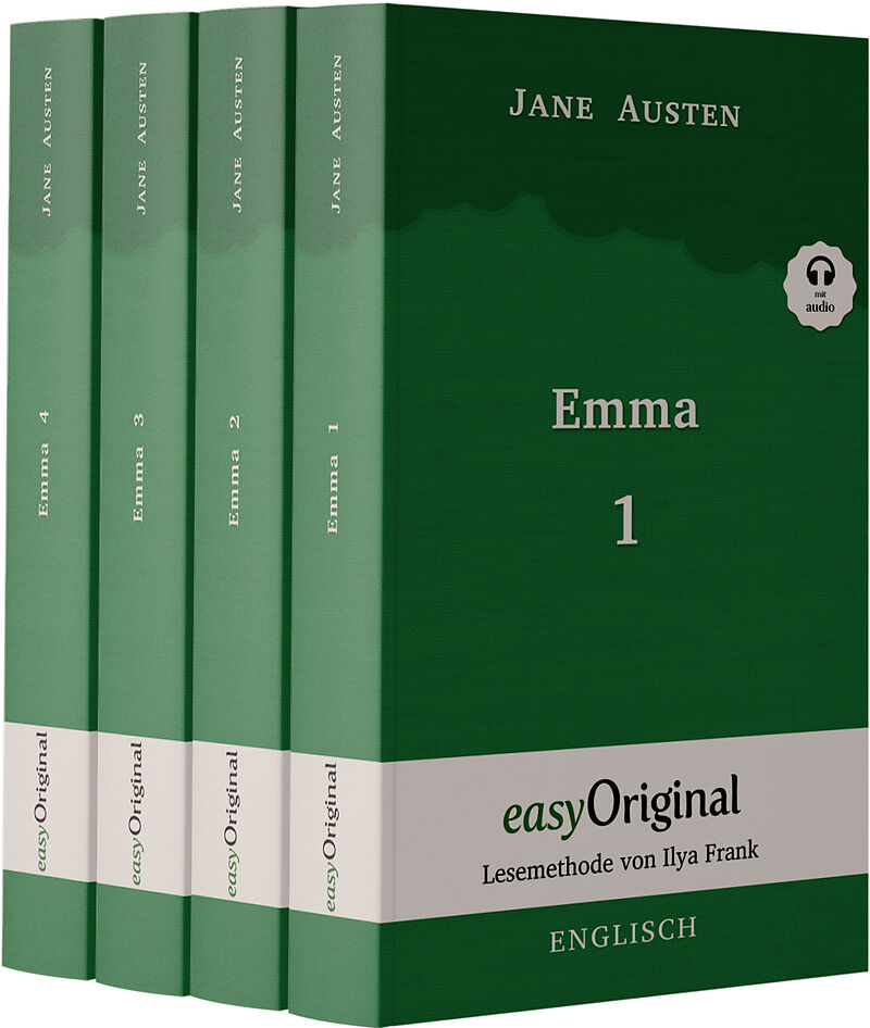 Emma - Teile 1-4 (Buch + 4 MP3 Audio-CD) - Lesemethode von Ilya Frank - Zweisprachige Ausgabe Englisch-Deutsch