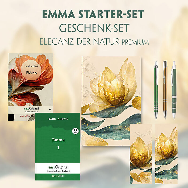 Emma Starter-Paket Geschenkset 2 Bücher (mit Audio-Online) + Eleganz der Natur Schreibset Premium
