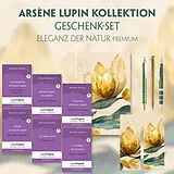 Fester Einband Arsène Lupin Geschenkset - 6 Bücher (mit Audio-Online) + Eleganz der Natur Schreibset Premium von Maurice Leblanc