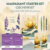 Fester Einband Guy de Maupassant Starter-Paket Geschenkset 3 Bücher (mit Audio-Online) + Eleganz der Natur Schreibset Premium von Guy de Maupassant