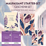  Guy de Maupassant Starter-Paket Geschenkset 3 Bücher (mit Audio-Online) + Marmorträume Schreibset Premium von Guy de Maupassant