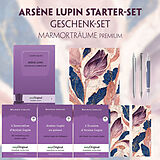  Arsène Lupin Starter-Paket Geschenkset - 4 Bücher (mit Audio-Online) + Marmorträume Schreibset Premium von Maurice Leblanc
