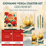  Vita dei campi Starter-Paket Geschenkset - 3 Bücher (mit Audio-Online) + Eleganz der Natur Schreibset Premium von Giovanni Verga