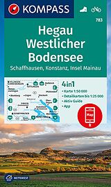 gefaltete (Land)Karte KOMPASS Wanderkarte 783 Hegau Westlicher Bodensee, Schaffhausen, Konstanz, Insel Mainau von 