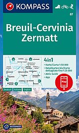 Carte (de géographie) Breuil-Cervinia, Zermatt 1:50 000 de 