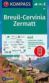 (Land)Karte Breuil-Cervinia, Zermatt 1:50 000 von 