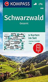 gefaltete (Land)Karte KOMPASS Wanderkarte 888 Schwarzwald Gesamt von 