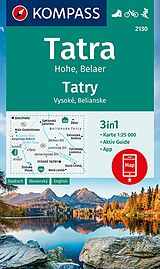 Carte (de géographie) Tatra, Hohe, Belaer, Tatry, Vysoké, Belianske 1:25'000 de 
