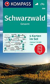 gefaltete (Land)Karte KOMPASS Wanderkarten-Set 888 Schwarzwald Gesamt (4 Karten) 1:50.000 von 