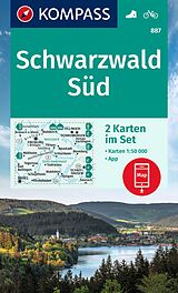 gefaltete (Land)Karte KOMPASS Wanderkarten-Set 887 Schwarzwald Süd (2 Karten) 1:50.000 von 