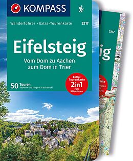 Kartonierter Einband KOMPASS Wanderführer Eifelsteig, 50 Touren mit Extra-Tourenkarte von Rebekka und Jürgen Wachowski