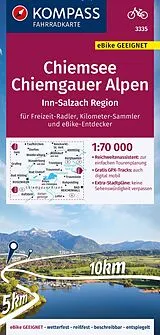 gefaltete (Land)Karte KOMPASS Fahrradkarte 3335 Chiemsee - Chiemgauer Alpen 1:70.000 von 