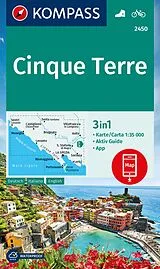 gefaltete (Land)Karte KOMPASS Wanderkarte 2450 Cinque Terre 1:35.000 von 