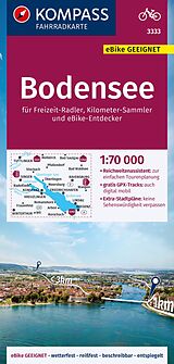 gefaltete (Land)Karte KOMPASS Fahrradkarte 3333 Bodensee 1:70.000 von 