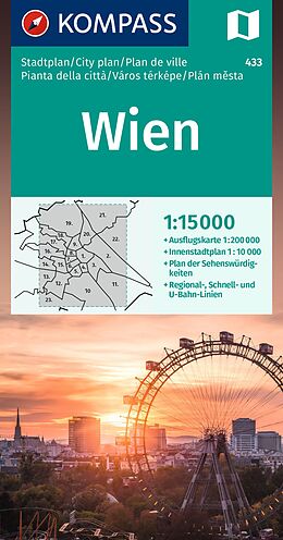 (Land)Karte KOMPASS Stadtplan Wien 1:15.000 von 