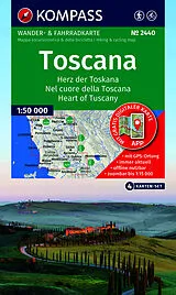 gefaltete (Land)Karte KOMPASS Wanderkarten-Set 2440 Toscana, Herz der Toskana, Nel cuore della Toscana, Heart of Tuscany (4 Karten) 1:50.000 von 
