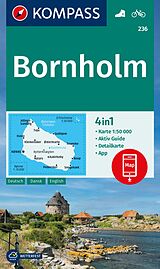 gefaltete (Land)Karte KOMPASS Wanderkarte 236 Bornholm 1:50.000 von 