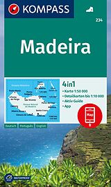 gefaltete (Land)Karte KOMPASS Wanderkarte 234 Madeira 1:50.000 von 