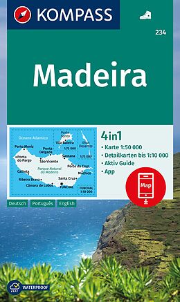 gefaltete (Land)Karte KOMPASS Wanderkarte 234 Madeira 1:50.000 von 