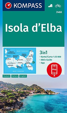 gefaltete (Land)Karte KOMPASS Wanderkarte 2468 Isola d' Elba 1:25.000 von 