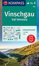 (Land)Karte KOMPASS Wanderkarten-Set 670 Vinschgau / Val Venosta (3 Karten) 1:25.000 von 