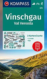 (Land)Karte KOMPASS Wanderkarten-Set 670 Vinschgau / Val Venosta (3 Karten) 1:25.000 von 