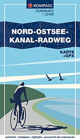 (Land)Karte KOMPASS Fahrrad-Tourenkarte Nord-Ostsee-Kanal-Radweg 1:50.000 von 