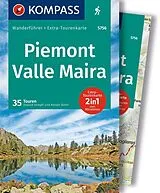 Kartonierter Einband KOMPASS Wanderführer Piemont, Valle Maira, 35 Touren mit Extra-Tourenkarte von Oswald Stimpfl, Renato Botte