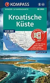 gefaltete (Land)Karte KOMPASS Wanderkarten-Set 2903 Kroatische Küste mit Inseln (3 Karten) 1:95.000 von