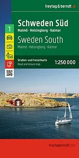 gefaltete (Land)Karte freytag & berndt Straßenkarte Schweden Süd 1:250.000 von 