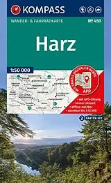 gefaltete (Land)Karte KOMPASS Wanderkarten-Set 450 Harz (2 Karten) 1:50.000 von 