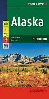 gefaltete (Land)Karte freytag & berndt Straßenkarte Alaska 1:1,5 Mio. von 