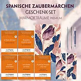 Fester Einband Spanische Zaubermärchen Geschenkset - 5 Bücher (mit Audio-Online) + Marmorträume Schreibset Premium von Cuentos