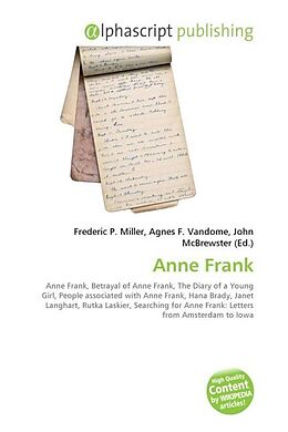 Couverture cartonnée Anne Frank de 