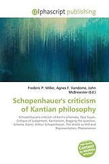 Couverture cartonnée Schopenhauer's criticism of Kantian philosophy de 