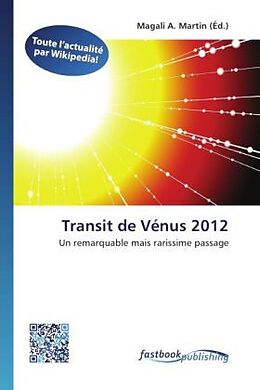 Couverture cartonnée Transit de Vénus 2012 de 