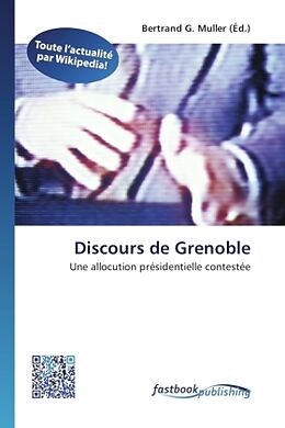 Couverture cartonnée Discours de Grenoble de 