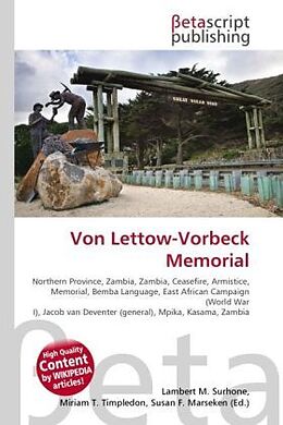 Couverture cartonnée Von Lettow-Vorbeck Memorial de 