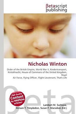 Couverture cartonnée Nicholas Winton de 