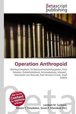 Couverture cartonnée Operation Anthropoid de 