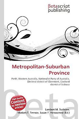 Couverture cartonnée Metropolitan-Suburban Province de 
