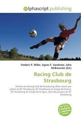 Couverture cartonnée Racing Club de Strasbourg de 