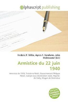 Couverture cartonnée Armistice du 22 juin 1940 de 